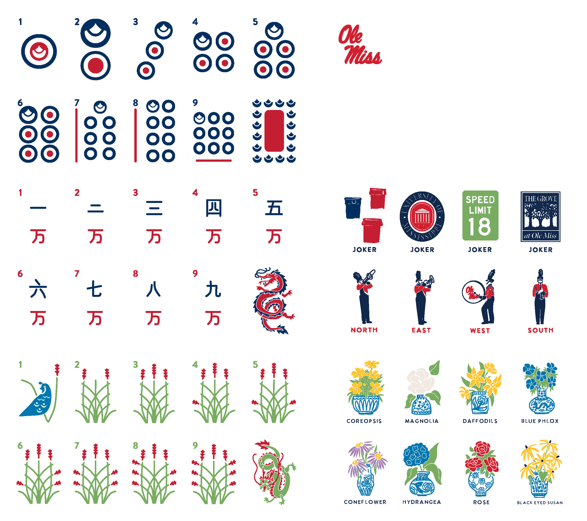 Ole Miss® Mahjong Tiles
