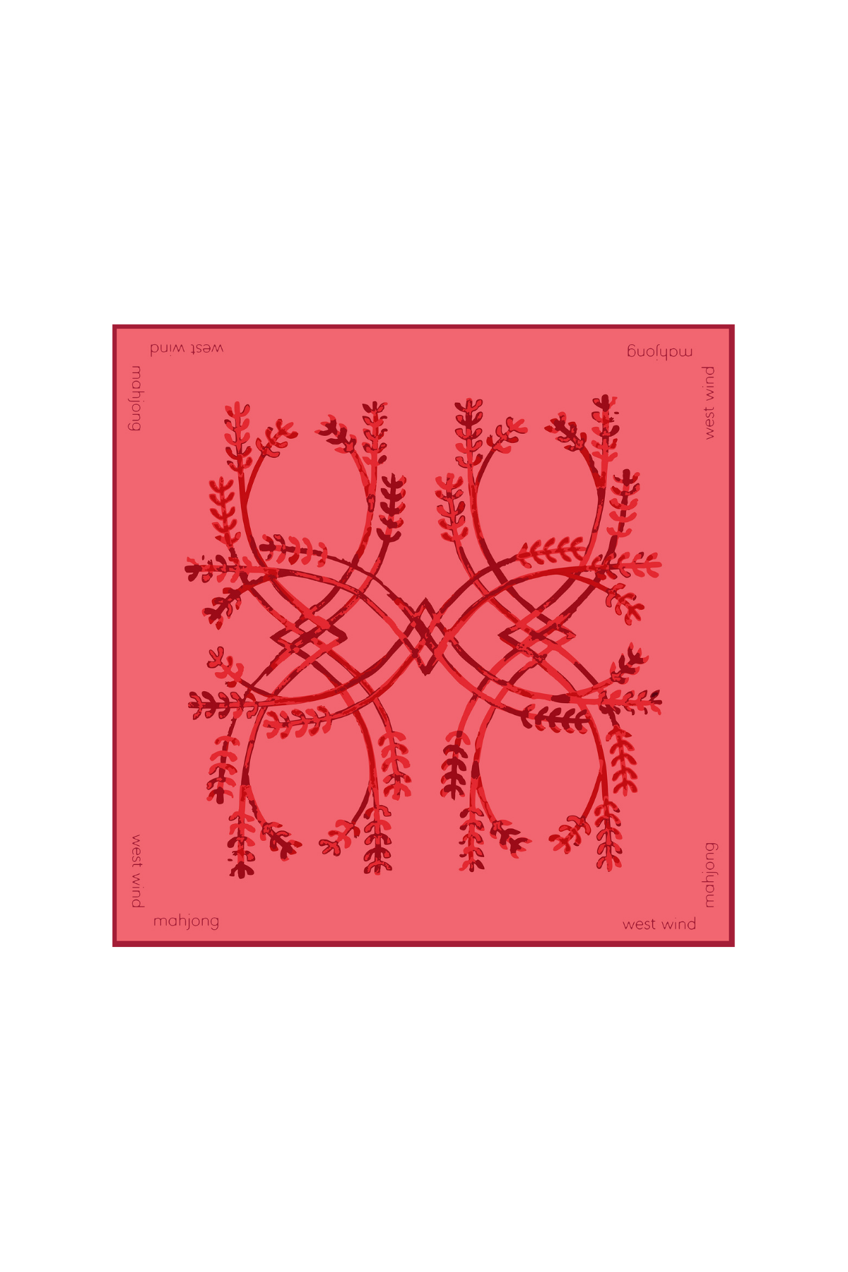 Red Mahjong Tile Mat