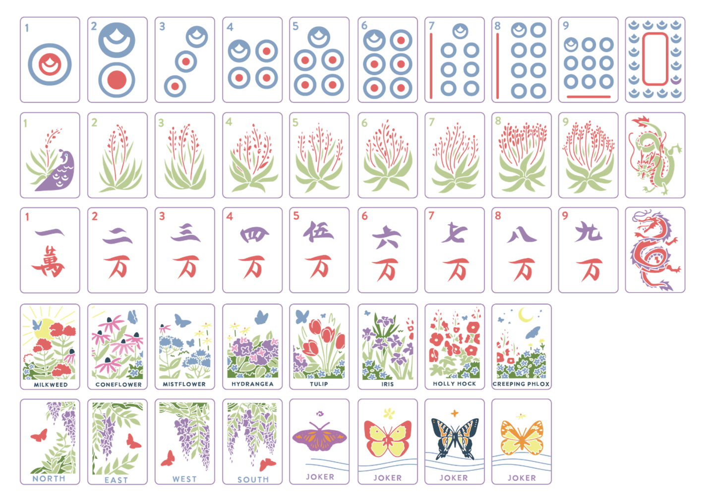 West Wind Mahjong Mairposa Tiles - PRE ORDER
